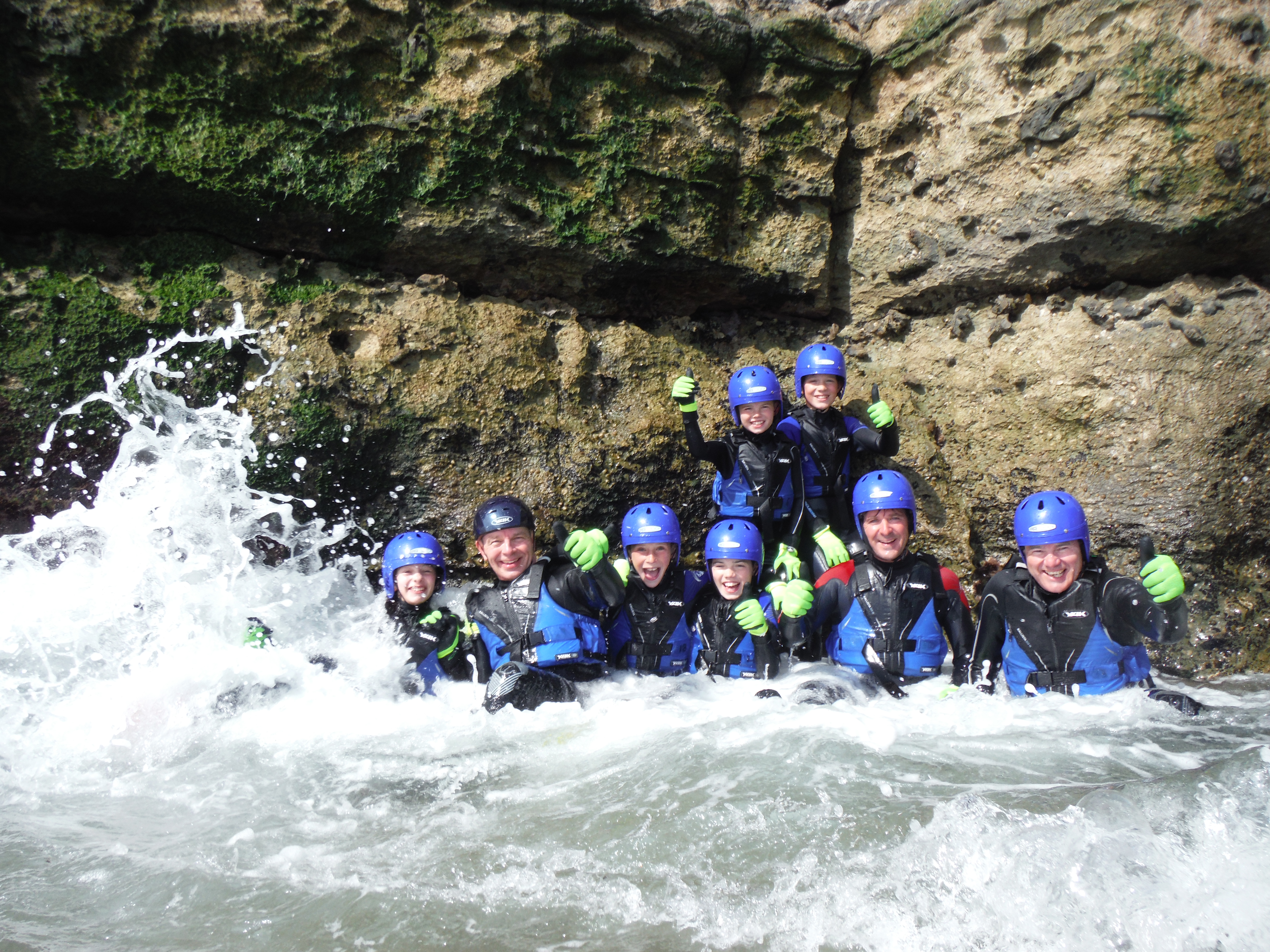 Family coasteering on the Dorset coast