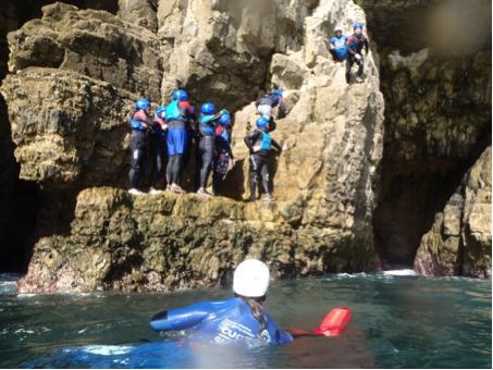 coasteering on rocks