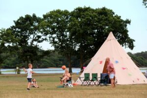 Family group enjoying Cleavel Camp