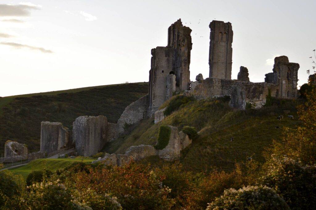Corfe Castle in the Isle of Purbeck in Dorset