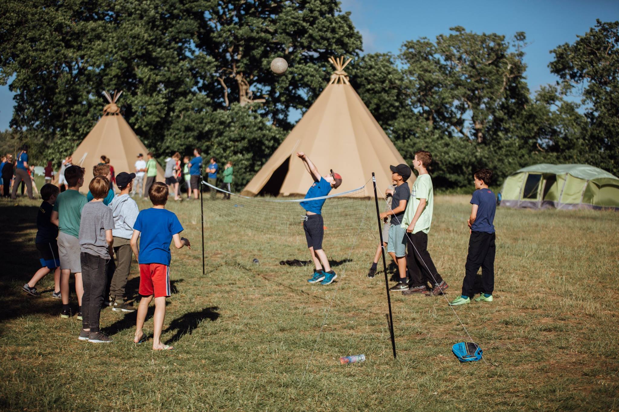Volley Ball on cumulus tented village camp