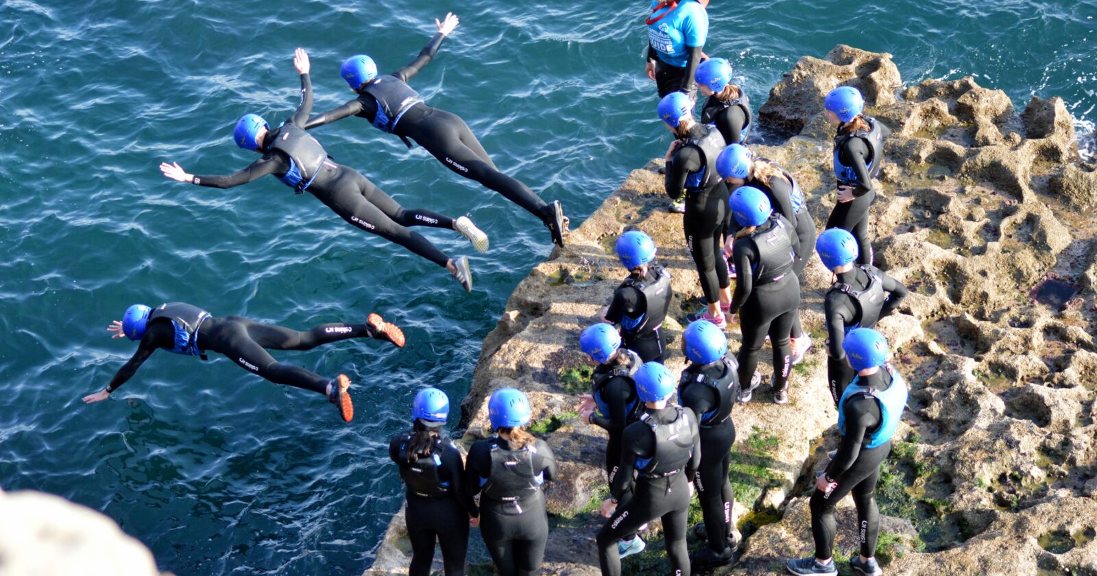 coasteering at dancing ledge jurassic coast activity days for schools