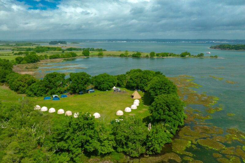 Cumulus Outdoors Tented Villages overlooking Poole Harbour trips for scouts and uniformed groups, activity days and residentials