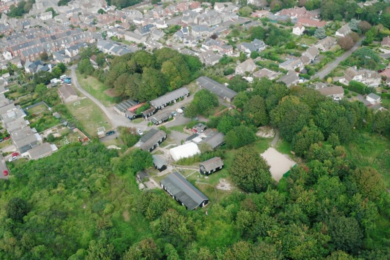 aerial view of cumulus outdoors residential centre swanage