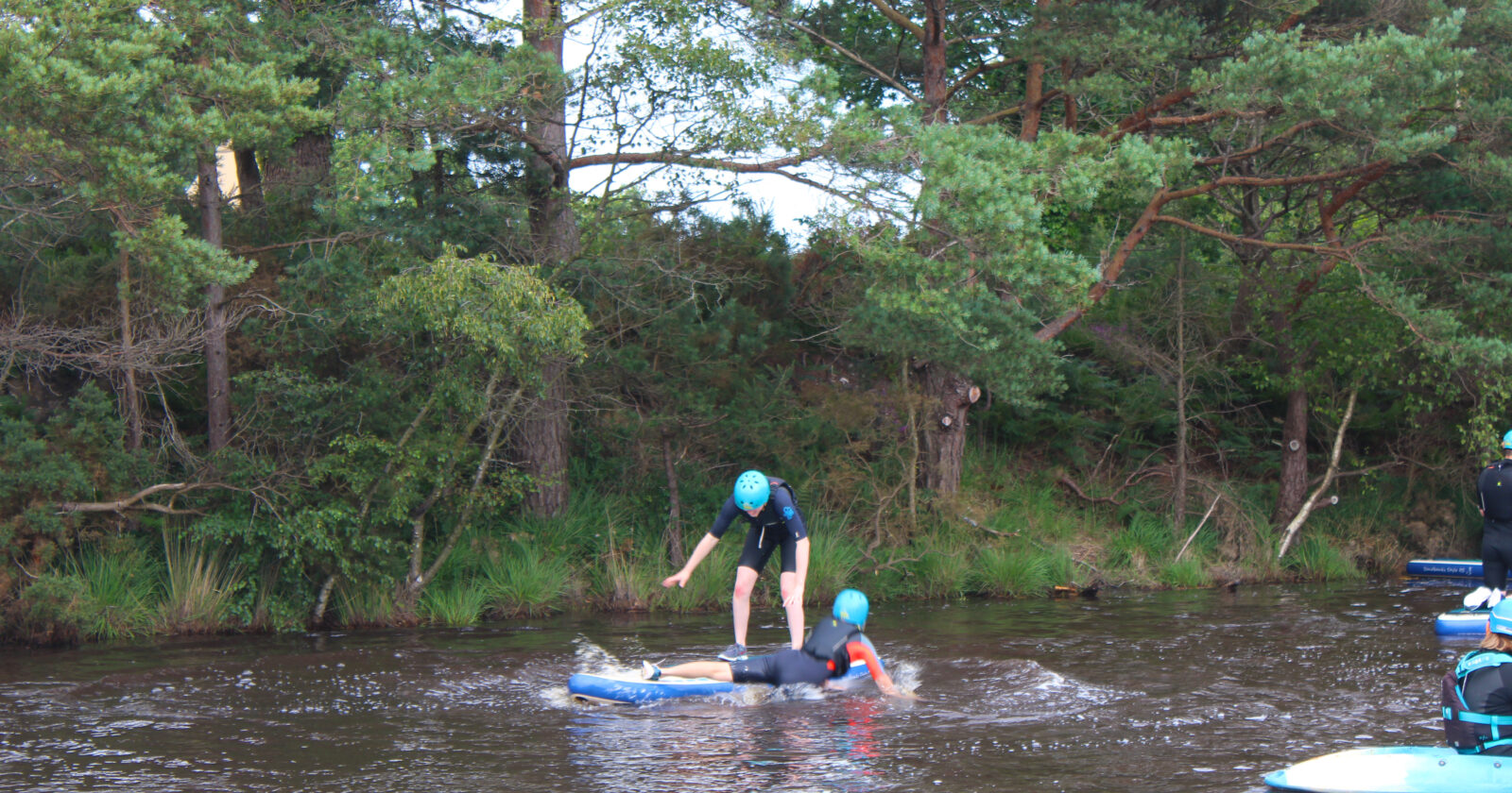 stand up paddle jump for DofE Summer Gold Residential